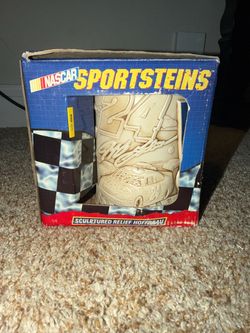 1997 NASCAR SPORTSTEINS 3-D Dale Earnhardt Sculptured Relief Hoffbrau Beer Mug. Had never been used but has dirt on it from storage see pics