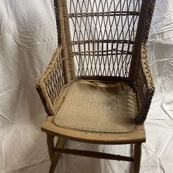 Antique Wicker & Wood Rocking Chair