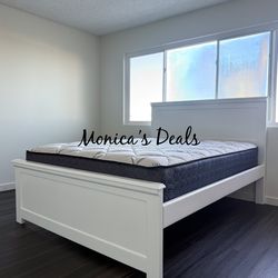 Queen Solid Wood Bed With Mattress $540