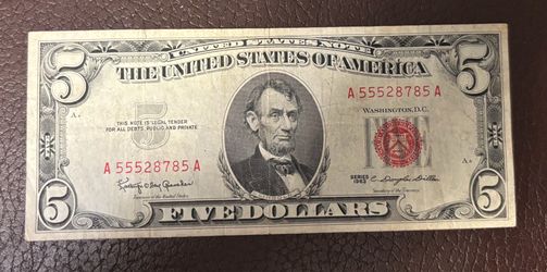$5 1963. Vintage banknote USA