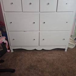 Solid Wood White Dresser 