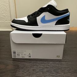 Brand New Nike Air Jordan 1 Low University Blue White Size 10 W = 8.5 US !! Read Description❤️