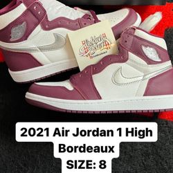Air Jordan 1 High Bordeaux Size 8 $170
