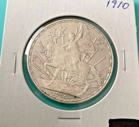 1910 Mexico Silver (1) UN Peso Caballito AU