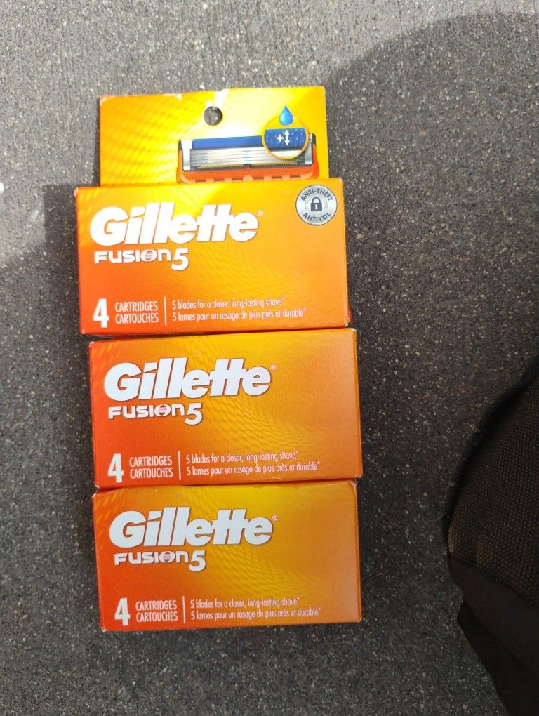 Gillette Fusion5 Three 4.Packs $30.OBO