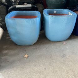 Light Blue Ceramic Pots 