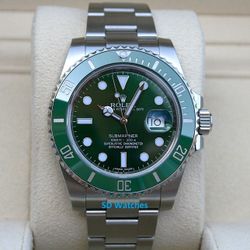 ROLEX 116610LV GREEN SUBMARINER WATCH HULK - T6966