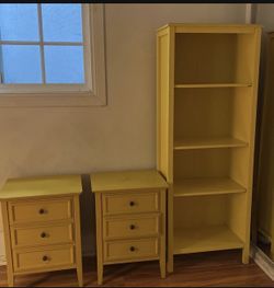 Kids - Yellow Night Stand And Book Shelve