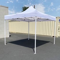 $110 (Brand New) Heavy-duty 10x10 ft outdoor ez pop up canopy party tent instant shades w/ carry bag (white/blue) 