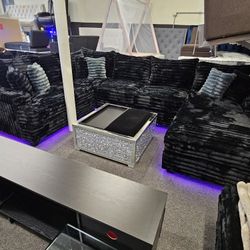 Brand New Sectional Corduroy Fabric XL W/ LED LIGHT $1999