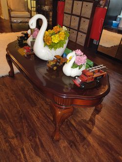 Antique Mohagany Cocktail tables with the two end tables