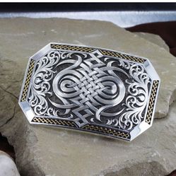 Silver belt buckle
