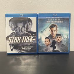 Star Trek + Into Darkness Blu-Ray Bundle  Like New Sci-Fi Space Action Movie DVD