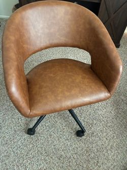 Mid Century Faux leather desk chair