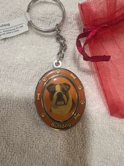Bulldog Keychain, New with tag and gift pouch