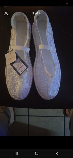 White Espadrille Flats Memory Foam