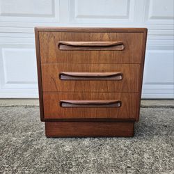 Mid-Century 1960s G-Plan "Fresco" Teak 3 Drawer Nightstand