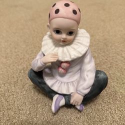 MANN Porcelain Doll Clown Figurine Music Box