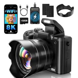 Cámaras digitales 8K para fotografía - Autofoco 88MP WiFi Profesión Cámara con doble lente - Zoom digital 16X Cámara de fotografía para YouTube con ca