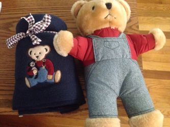 Teddy bear and blanket