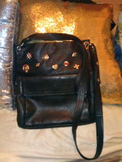 black Leather Fossil Bag...