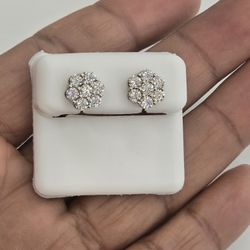 925 Sterling Silver Moissanite Diamond Stud Earring 