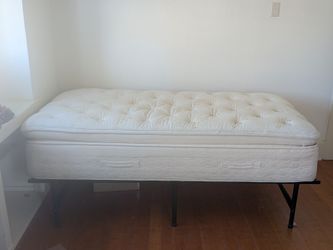 Twin Mattress & Metal Platform Bed Frame – $75