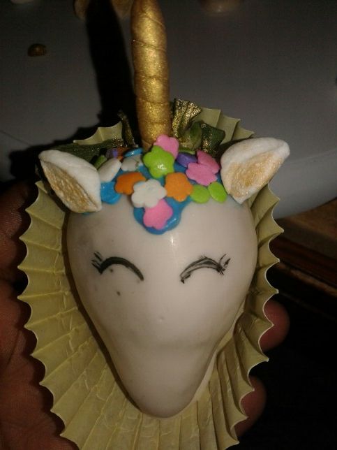 Unicorn chocolate covered strawberries