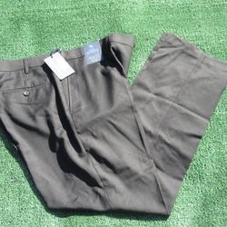 NWT Men's Size 40 x 32 Hart Schaffner Marx Flat Front Straight Fit Black Pants