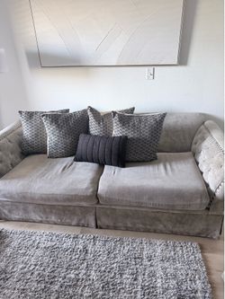 Microfiber sofa and chair good  condition, $275