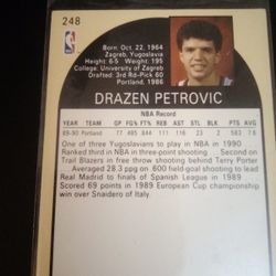 1990 NBA Hoops Drazen Petrovic Rookie Card 