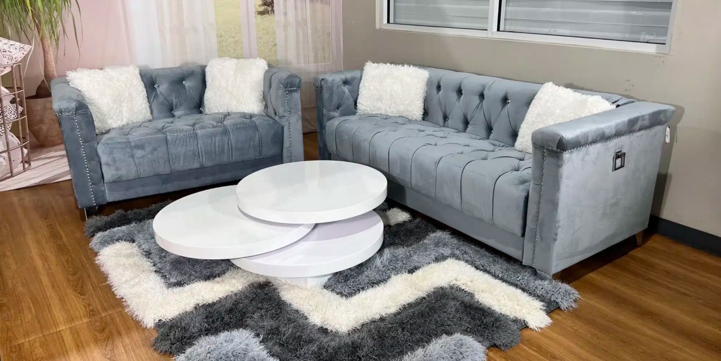 GREY 2 PC SOFA SETS