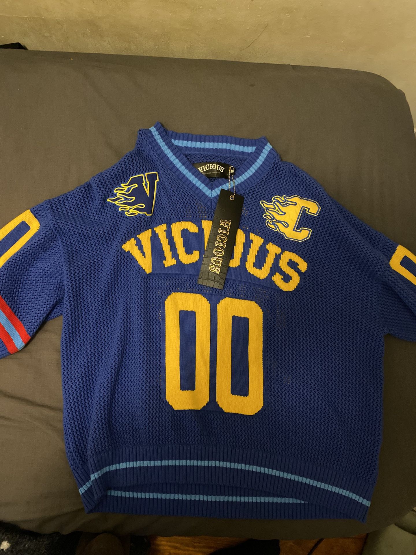 Blue VICIOUS CROP JERSEY