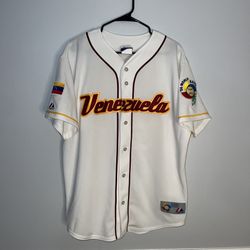 Vintage Venezuela Baseball Jersey Mens Large White 2006 WBC Bobby Abreu Majestic