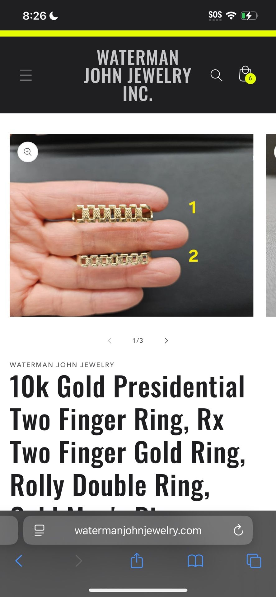10k Double Finger Rolex Ring 