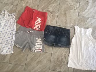 Girls size 10/12 shorts and tops