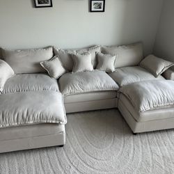 108" U Shaped Couch, Modular Sectional Sofa, 3-Seater Comfy Cloud Couch