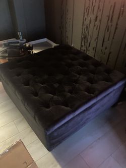 Velvet PinCushion ottoman With Storage