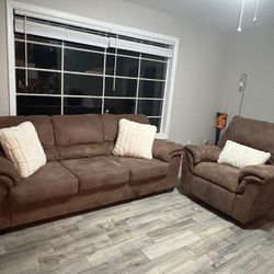 (1) sofa and  (1) recliner