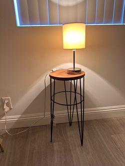 Small Round Wood Side Table / Plant Stand