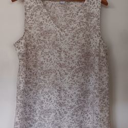 Nine West Animal Print V Neck Tank Top Size Small