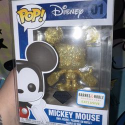 Disney Mickey Mouse Barnes & Noble Gold Diamond Funko Pop