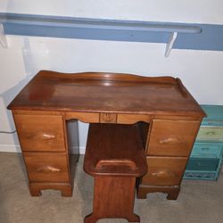 Solid Wood Vanity With Mirror 