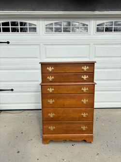 Vintage 6-drawer highboy dresser chest