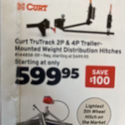 Curt TruTrack 2P & 4Trailer Mounted Distribution Hitched