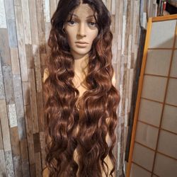 Human Hair Blend Lace Front Wig 