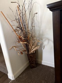 Decorative Vase with Dried Branch Arrangement