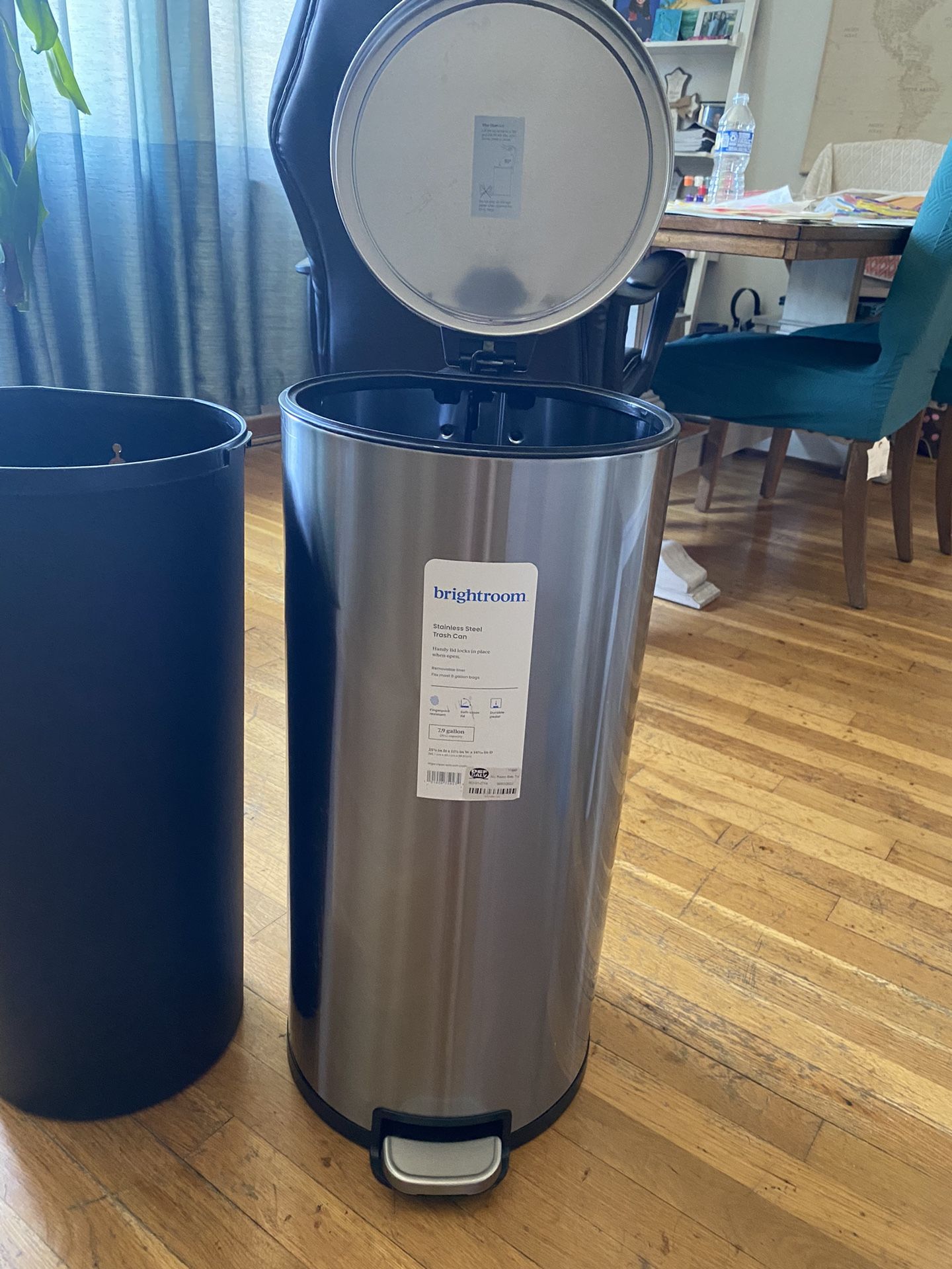 7.9 Gallon Trash Can, Stainless Steel 