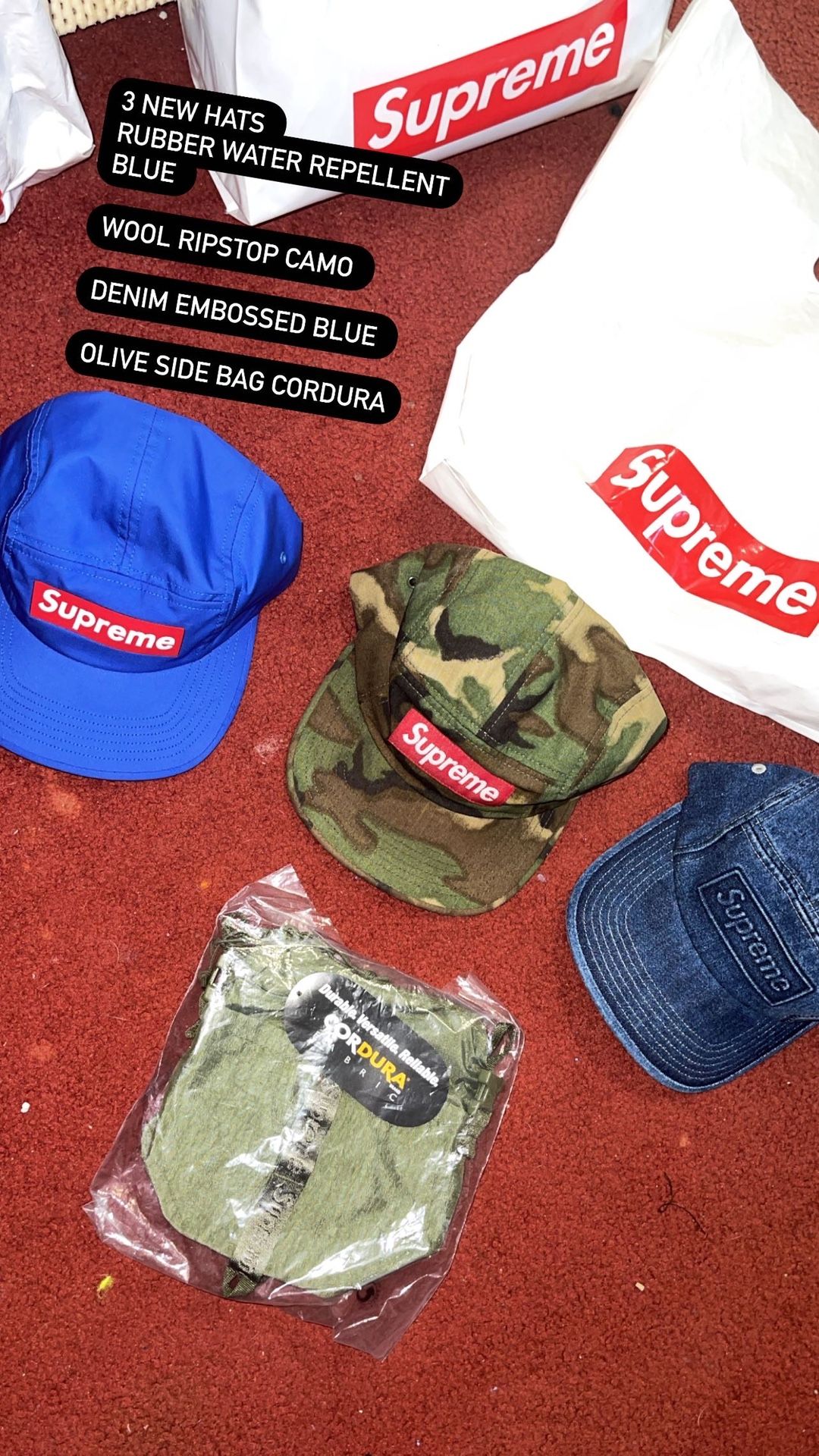 Brand new SUPREME 2020/2021 supreme box logo camp hats