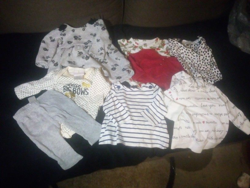 Baby Girls 0-3 Months Clothes Lot Of 8